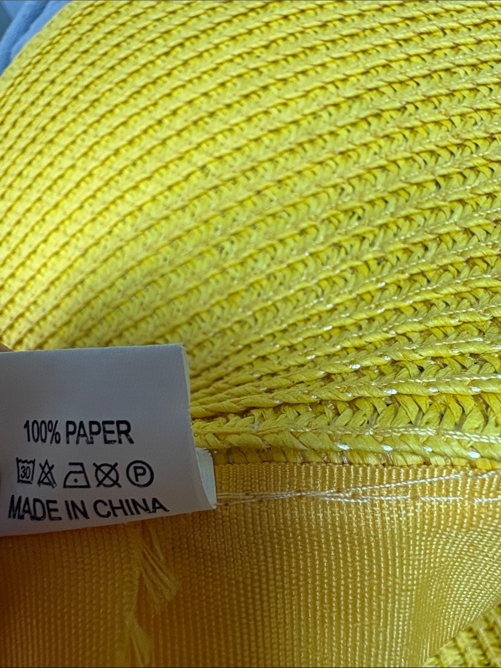 NWT Wide Brim Yellow Straw Raffia Hat M-L - Picture 4 of 5